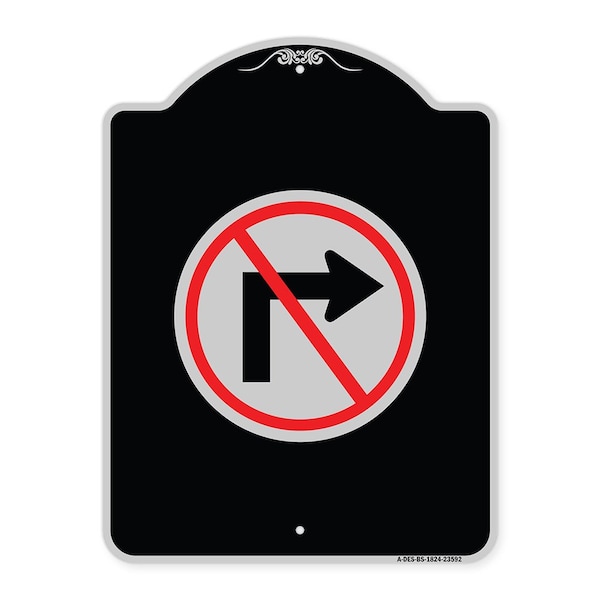 Signmission No Right Turn Graphic Only Heavy-Gauge Aluminum Architectural Sign, 24" x 18", BS-1824-23592 A-DES-BS-1824-23592 - main